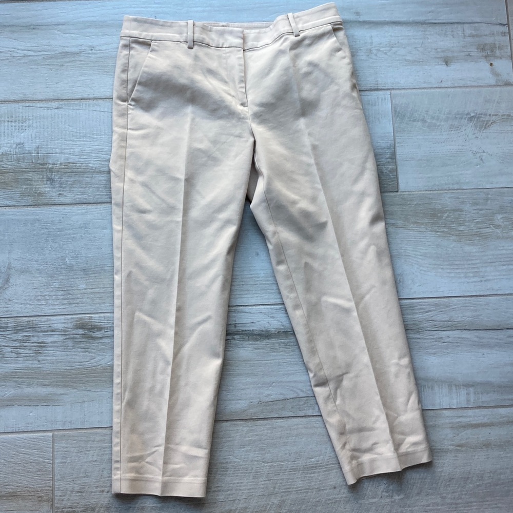 LOFT women’s pants the riviera slim straight leg beige size 10 business NWOT
